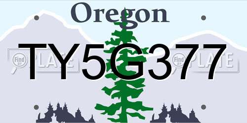 TY5G377 Oregon License Plate