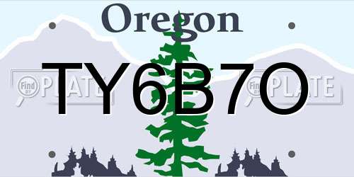 TY6B7O Oregon License Plate