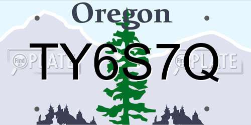 TY6S7Q Oregon License Plate