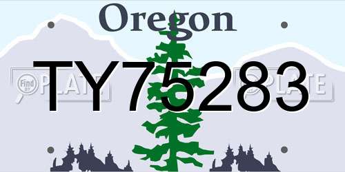 TY75283 Oregon License Plate