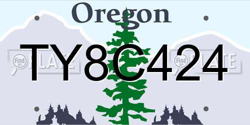 TY8C424 Oregon License Plate