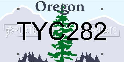 TYC282 Oregon License Plate