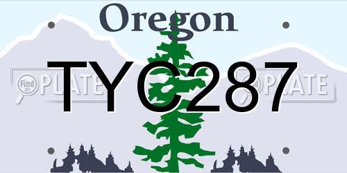 TYC287 Oregon License Plate
