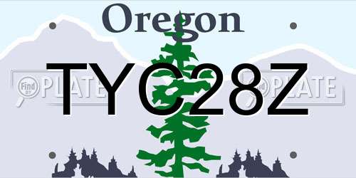 TYC28Z Oregon License Plate