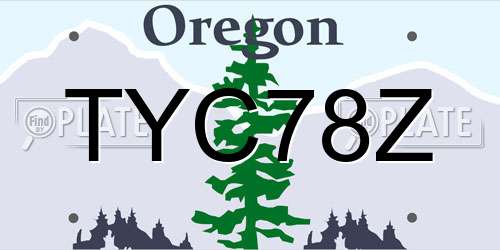 TYC78Z Oregon License Plate