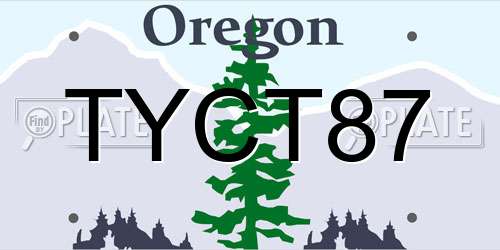TYCT87 Oregon License Plate