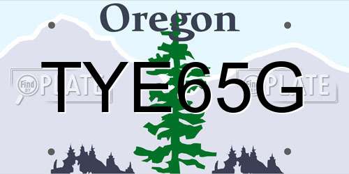 TYE65G Oregon License Plate