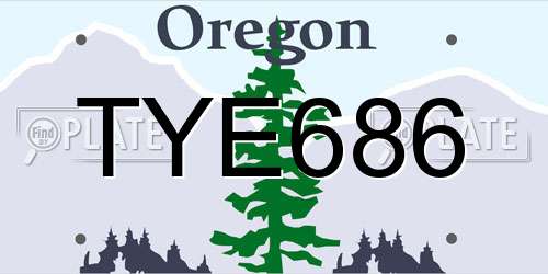 TYE686 Oregon License Plate