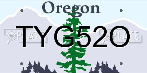 TYG52O Oregon License Plate
