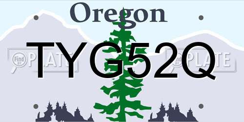 TYG52Q Oregon License Plate