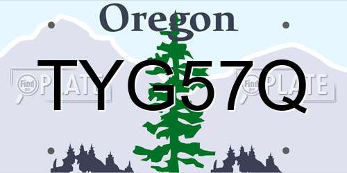 TYG57Q Oregon License Plate