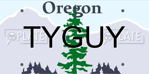 TYGUY Oregon License Plate