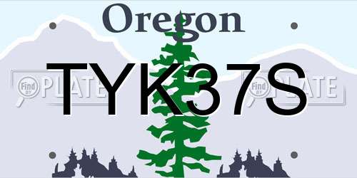 TYK37S Oregon License Plate