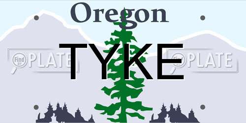 TYKE Oregon License Plate