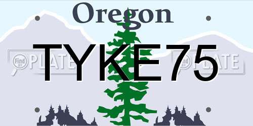 TYKE75 Oregon License Plate