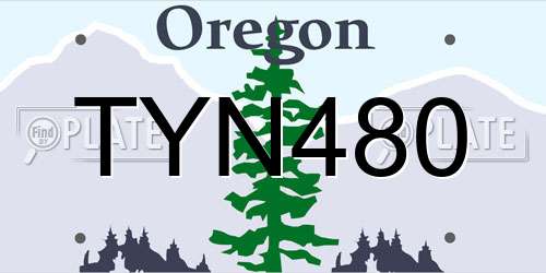 TYN480 Oregon License Plate