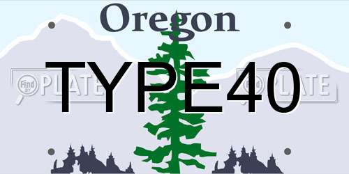 TYPE40 Oregon License Plate