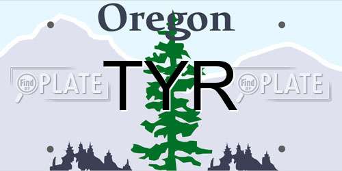 TYR Oregon License Plate
