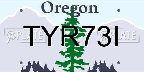 TYR73I Oregon License Plate