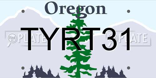 TYRT31 Oregon License Plate