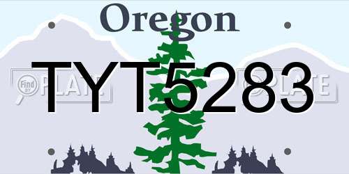 TYT5283 Oregon License Plate