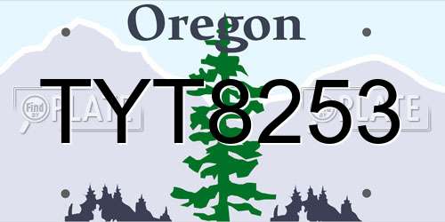 TYT8253 Oregon License Plate