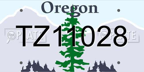 TZ11028 Oregon License Plate