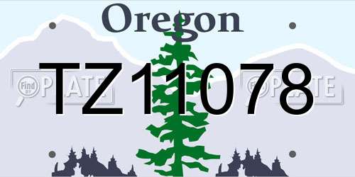 TZ11078 Oregon License Plate