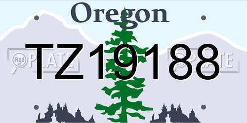TZ19188 Oregon License Plate