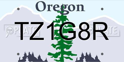 TZ1G8R Oregon License Plate