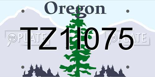 TZ1I075 Oregon License Plate
