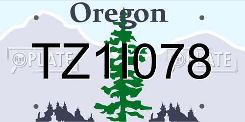 TZ1I078 Oregon License Plate