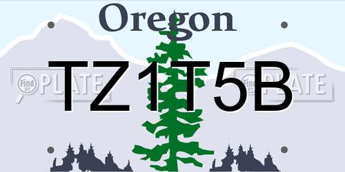 TZ1T5B Oregon License Plate