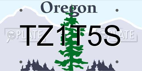 TZ1T5S Oregon License Plate