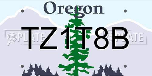 TZ1T8B Oregon License Plate