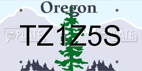 TZ1Z5S Oregon License Plate