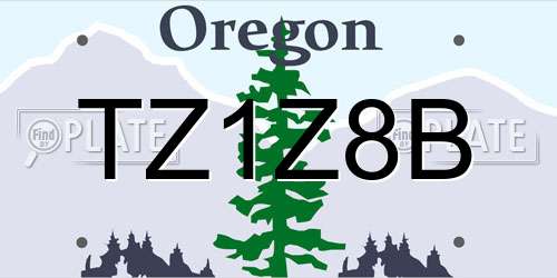 TZ1Z8B Oregon License Plate