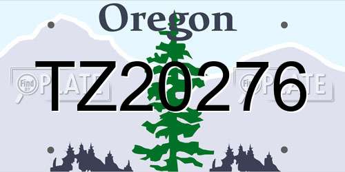 TZ20276 Oregon License Plate