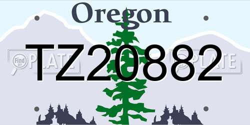 TZ20882 Oregon License Plate
