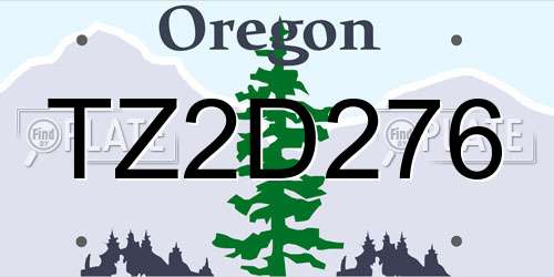 TZ2D276 Oregon License Plate