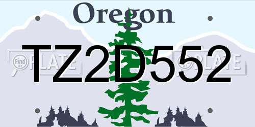 TZ2D552 Oregon License Plate