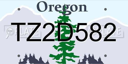 TZ2D582 Oregon License Plate
