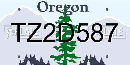 TZ2D587 Oregon License Plate