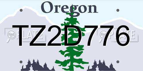 TZ2D776 Oregon License Plate