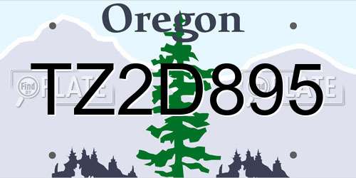 TZ2D895 Oregon License Plate