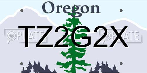 TZ2G2X Oregon License Plate