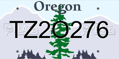 TZ2O276 Oregon License Plate