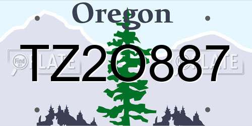 TZ2O887 Oregon License Plate