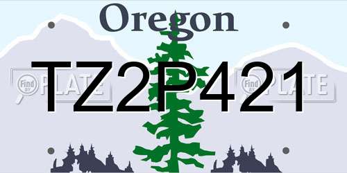 TZ2P421 Oregon License Plate