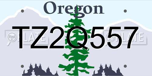 TZ2Q557 Oregon License Plate